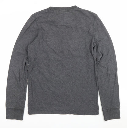 Abercrombie & Fitch Mens Grey M Pullover Sweatshirt Logo Embroidered