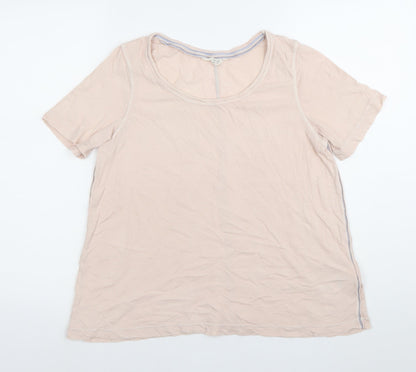 Wallis Stuff Womens Pink Cotton Scoop Neck T-Shirt Size 10