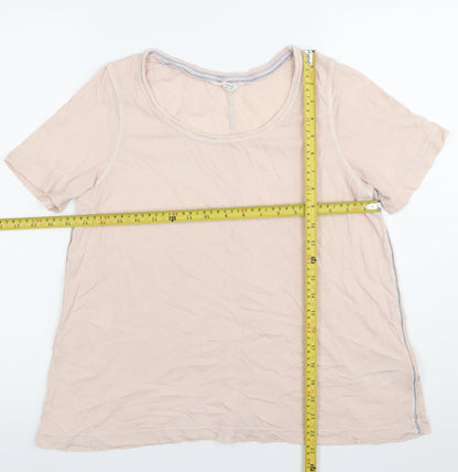 Wallis Stuff Womens Pink Cotton Scoop Neck T-Shirt Size 10