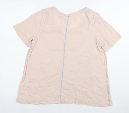 Wallis Stuff Womens Pink Cotton Scoop Neck T-Shirt Size 10