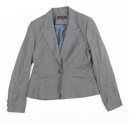 Next Women Grey Size 12 Classic Single-Breasted Suit Jacket