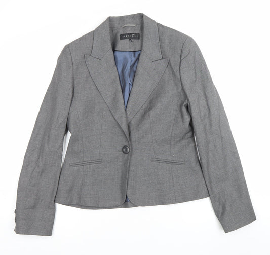 Next Women Grey Size 12 Classic Single-Breasted Suit Jacket