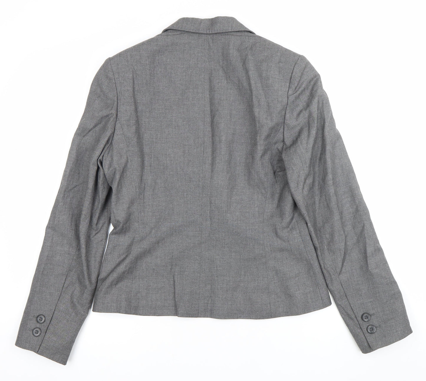 Next Women Grey Size 12 Classic Single-Breasted Suit Jacket