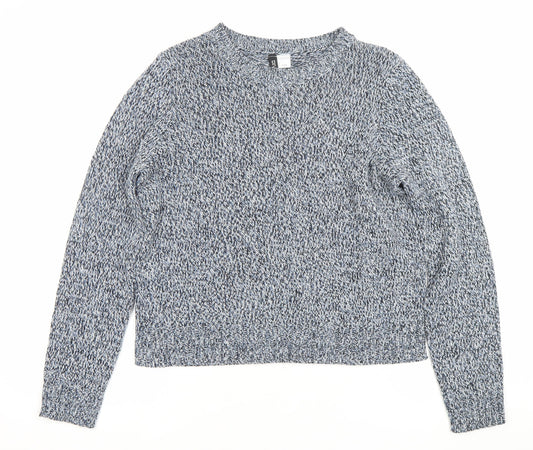H&M Divided Women’s Blue Knit Pullover Jumper Size S Regular Fit