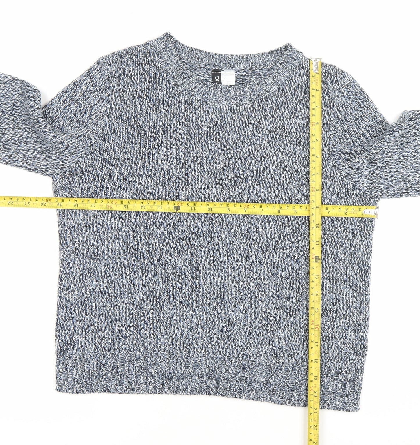 H&M Divided Women’s Blue Knit Pullover Jumper Size S Regular Fit