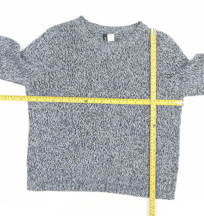 H&M Divided Women’s Blue Knit Pullover Jumper Size S Regular Fit