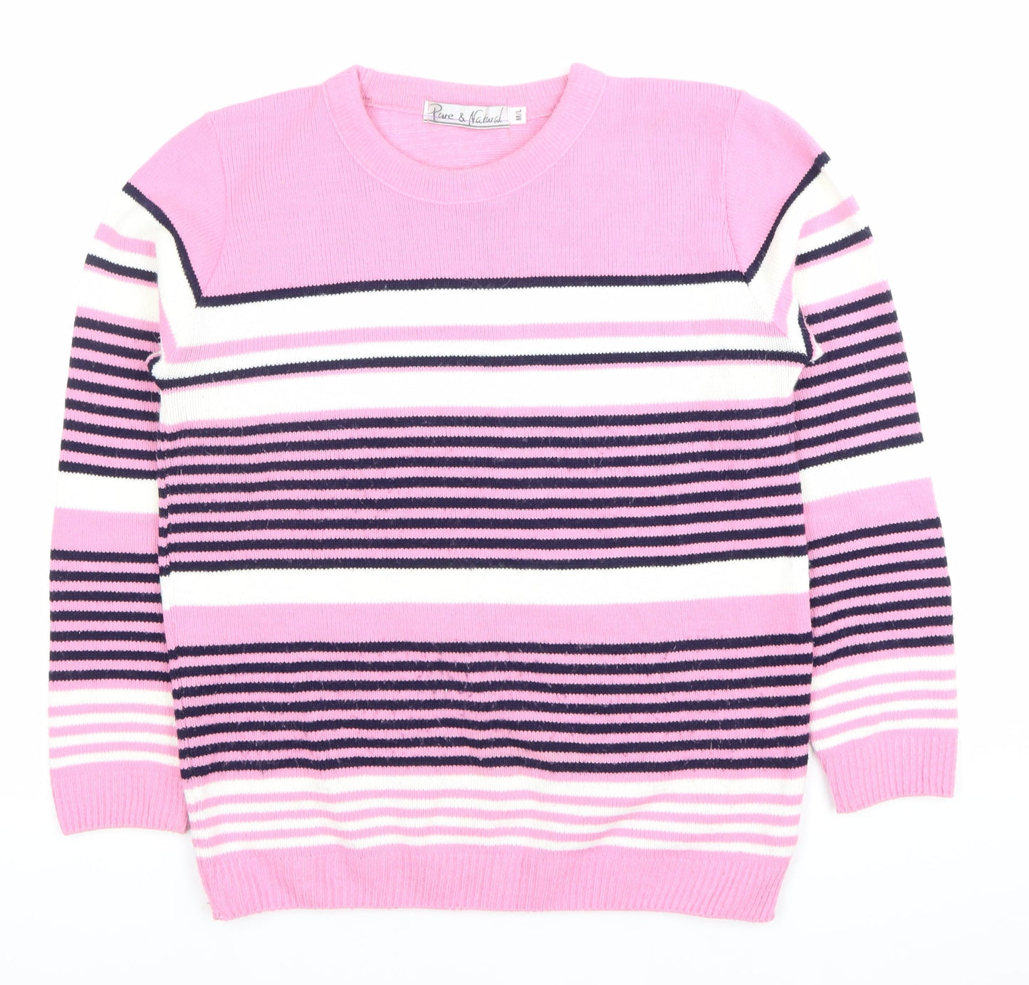 Womens UK Size M Pure & Natural Pink Pullover Jumper