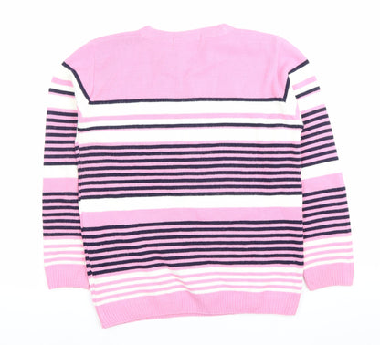 Womens UK Size M Pure & Natural Pink Pullover Jumper