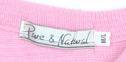 Womens UK Size M Pure & Natural Pink Pullover Jumper