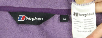 Berghaus Women's Purple Fleece Jacket Size 14 Full Zip Outdoor