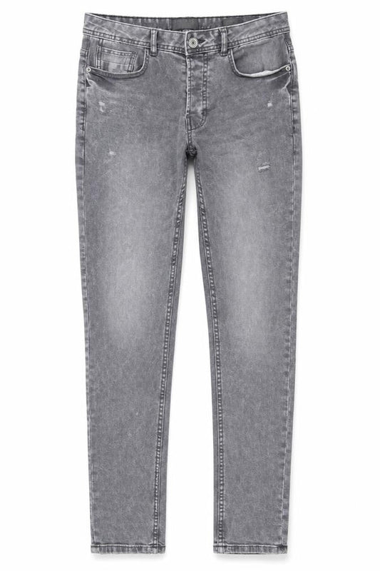 Front view of Denim Co. men’s grey skinny slim fit jeans size 36w 32l