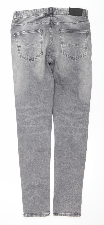 Denim Co. Mens Grey Skinny Slim Fit Jeans Size 36W 32L