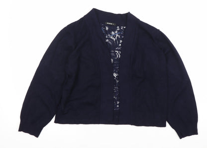 Womens UK Size 12 Roman Blue Cardigan Jumper