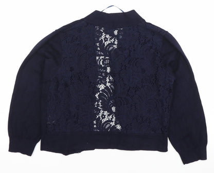 Womens UK Size 12 Roman Blue Cardigan Jumper