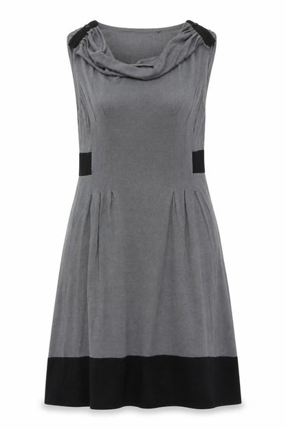 Front view of Betty Jackson Black women’s grey black, size UK 16, a-line knee length dress