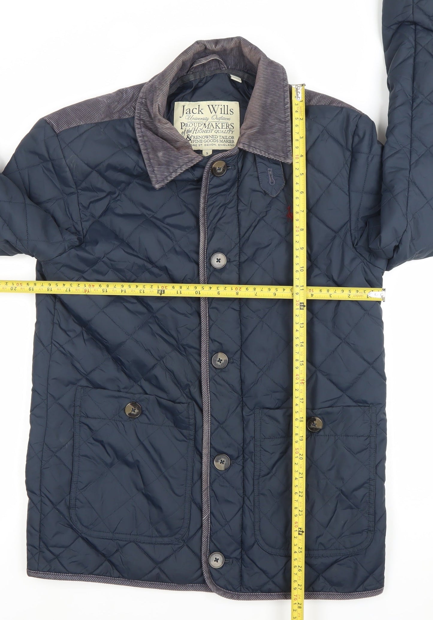 Mens UK Size S Jack Wills Blue Quilted Coat