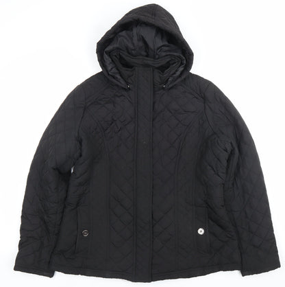 Womens UK Size S Jack Wills Black Quilted Coat