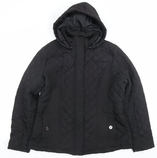 Womens UK Size S Jack Wills Black Quilted Coat