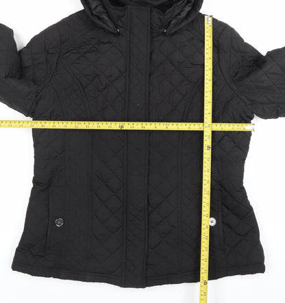 Womens UK Size S Jack Wills Black Quilted Coat