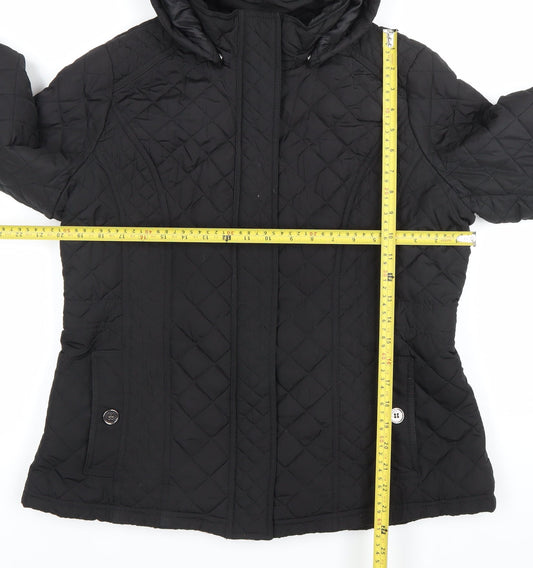 Womens UK Size S Jack Wills Black Quilted Coat