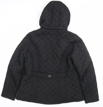 Womens UK Size S Jack Wills Black Quilted Coat