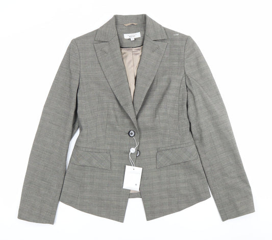 Next Women’s Grey Check Tailored Blazer Jacket Size 8 Workwear