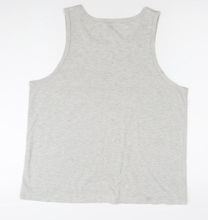 Mix Womens Grey Tank Top Medium Scoop Neck Graphic Summer Casual