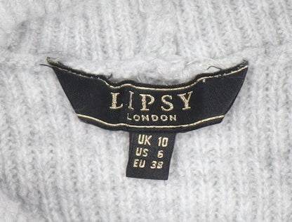 Womens UK Size 10 Lipsy Grey Tunic Jumper