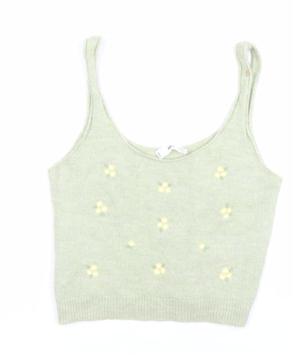 Womens UK Size M MNG Green Vest Jumper