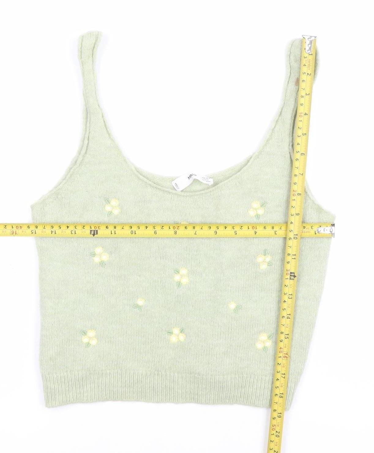Womens UK Size M MNG Green Vest Jumper