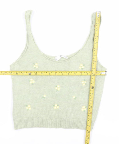 Womens UK Size M MNG Green Vest Jumper