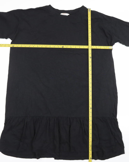John Lewis Women Black Cotton 3/4 Sleeve T-Shirt Dress L