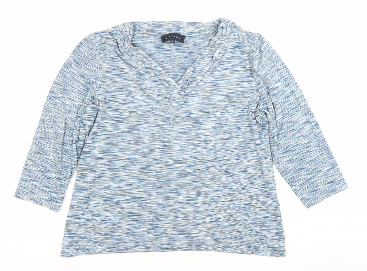 Womens UK Size L Viyella Blue Basic T-Shirt