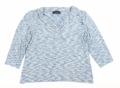 Womens UK Size L Viyella Blue Basic T-Shirt