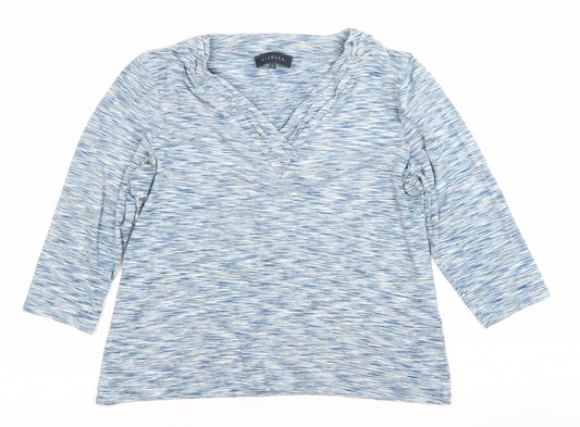 Womens UK Size L Viyella Blue Basic T-Shirt