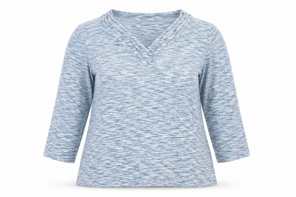 Womens UK Size L Viyella Blue Basic T-Shirt