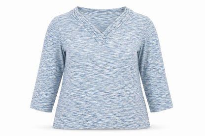 Womens UK Size L Viyella Blue Basic T-Shirt