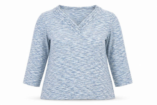 Womens UK Size L Viyella Blue Basic T-Shirt