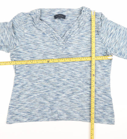 Womens UK Size L Viyella Blue Basic T-Shirt