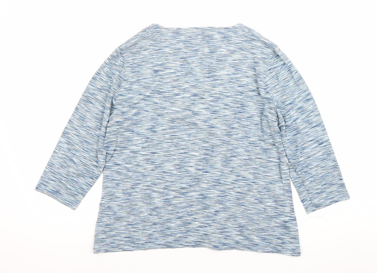 Womens UK Size L Viyella Blue Basic T-Shirt