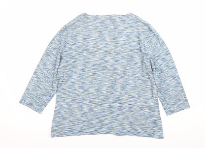 Womens UK Size L Viyella Blue Basic T-Shirt