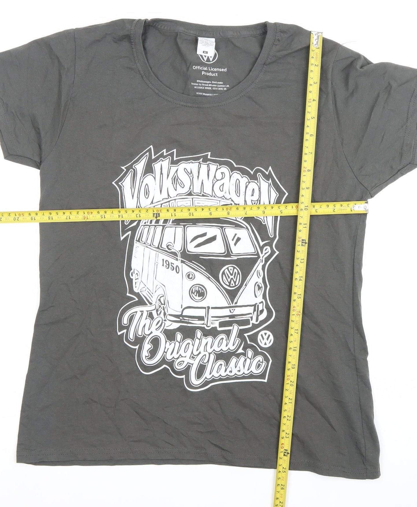 Volkswagen Mens Grey XL Graphic Print Classic Car T-Shirt