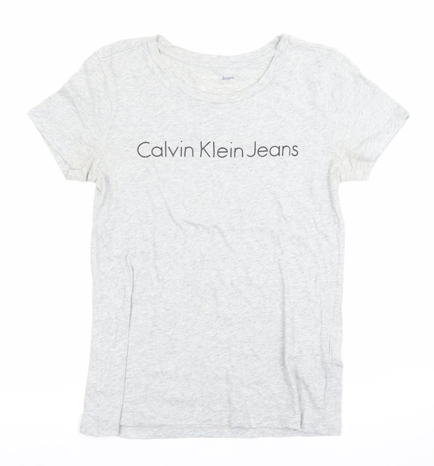 Womens UK Size S Calvin Klein Jeans Grey Basic T-Shirt