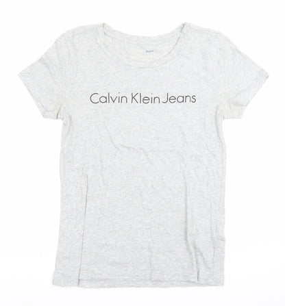 Womens UK Size S Calvin Klein Jeans Grey Basic T-Shirt