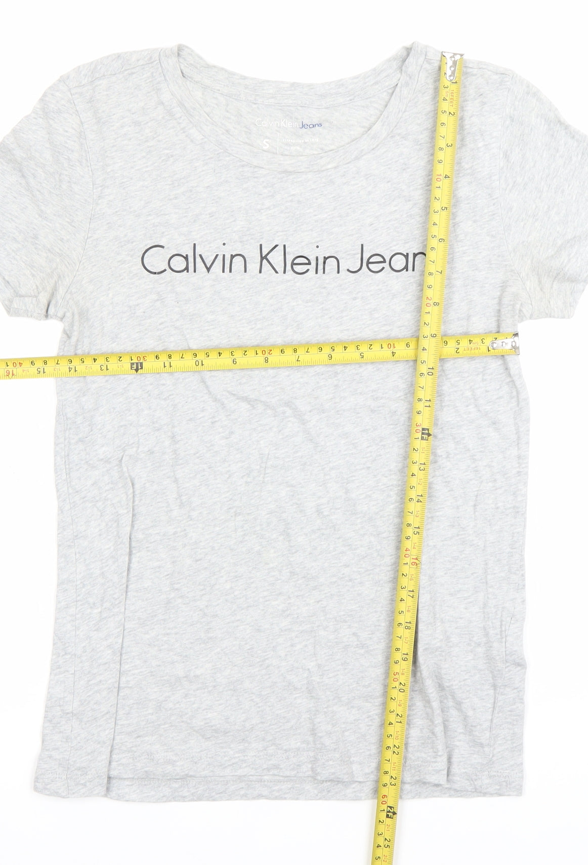 Womens UK Size S Calvin Klein Jeans Grey Basic T-Shirt
