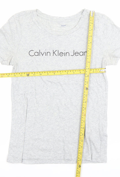 Womens UK Size S Calvin Klein Jeans Grey Basic T-Shirt