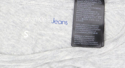 Womens UK Size S Calvin Klein Jeans Grey Basic T-Shirt