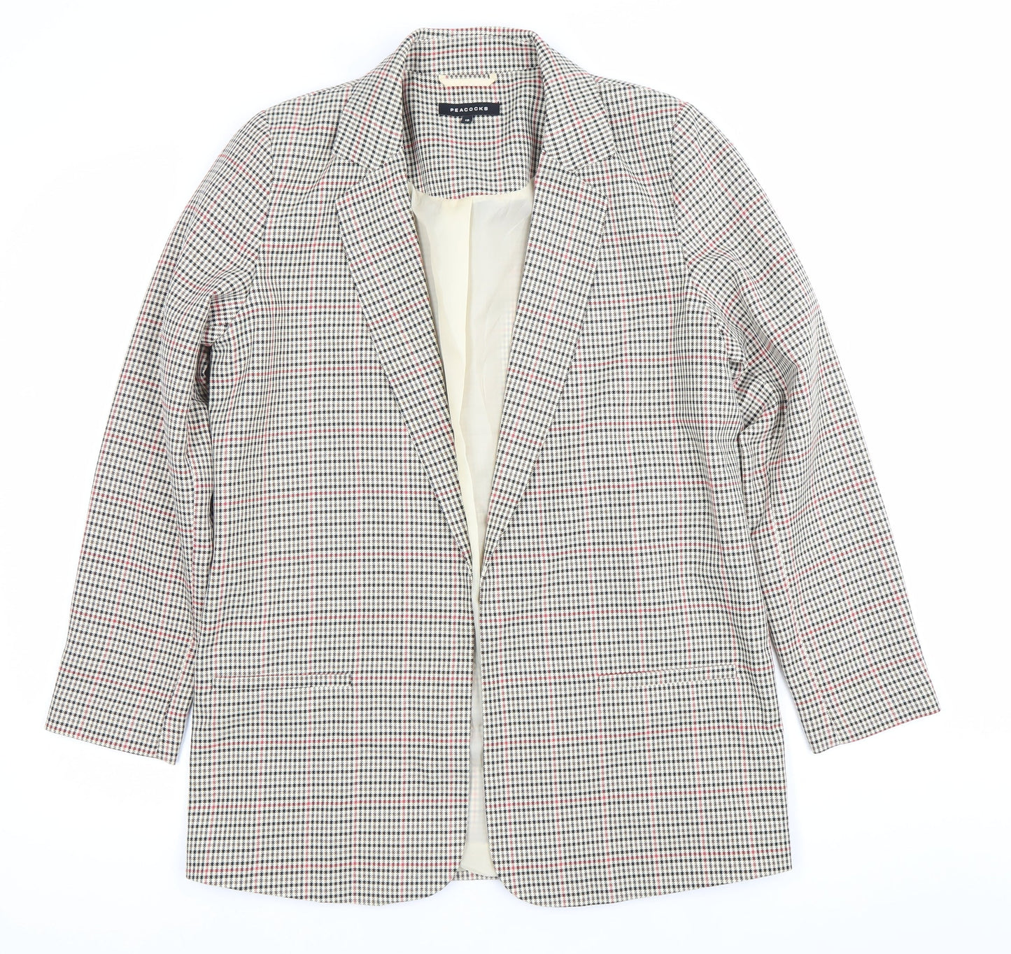Peacocks Womens Multicoloured Checked Blazer Jacket Size 10