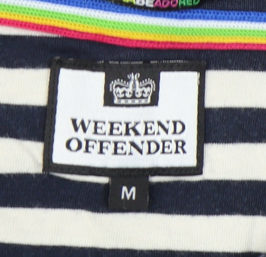 Weekend Offender Mens Medium Red Blue Colourblock Cotton T-Shirt