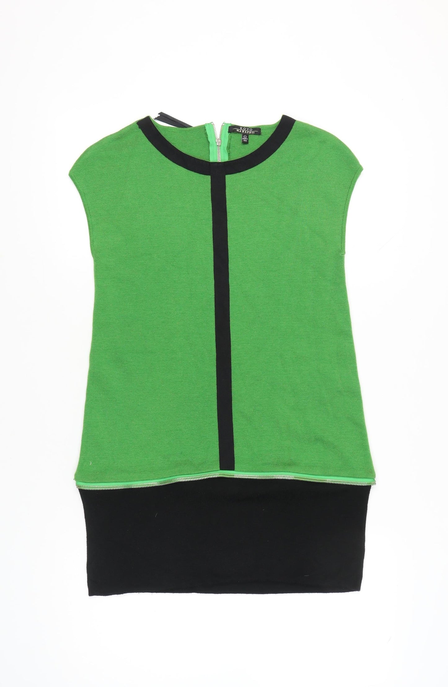 Kovo Maxazria Women’s Green Black Colourblock Shift Dress L